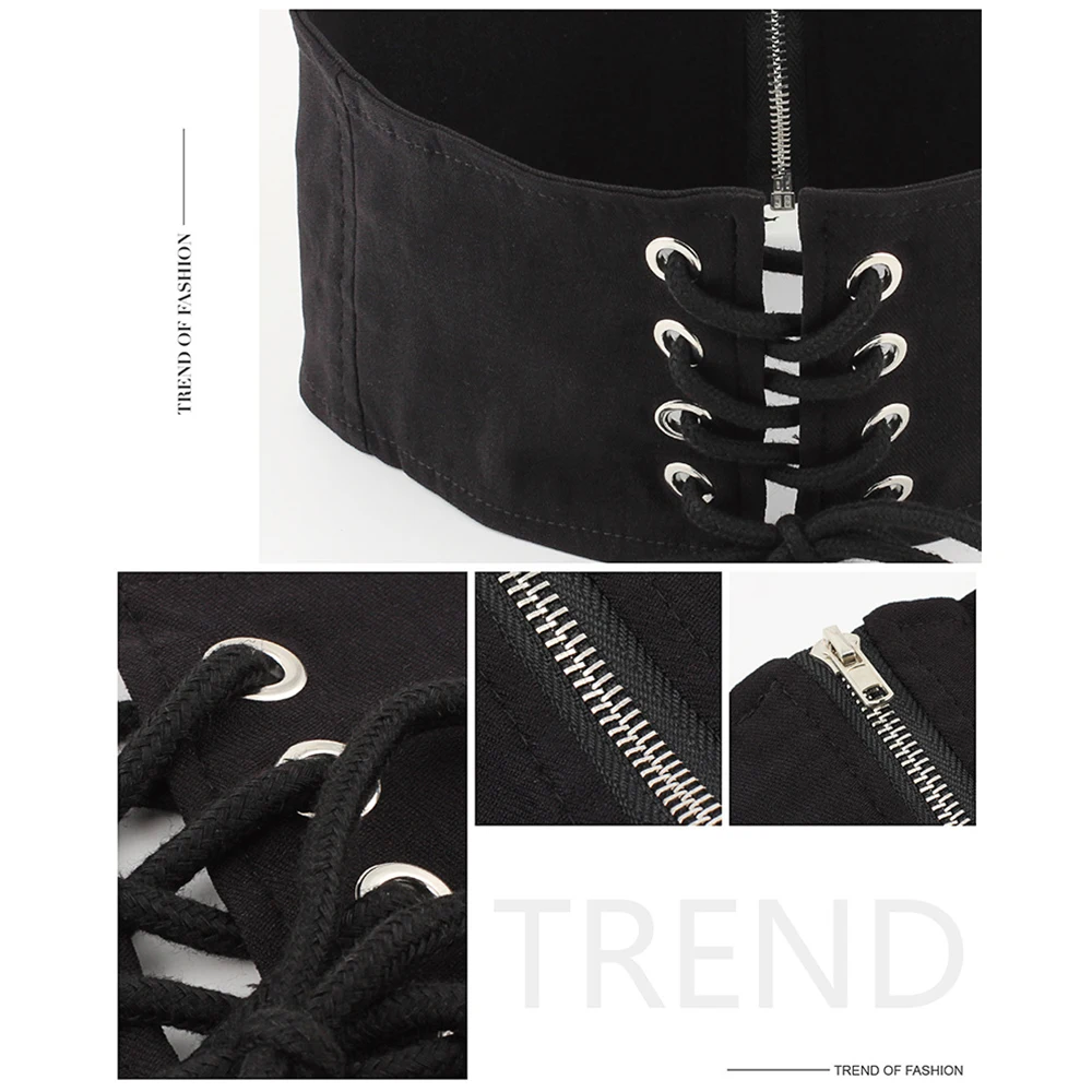 Женский широкий корсет на молнии со шнуровкой эластичный пояс растягивающийся