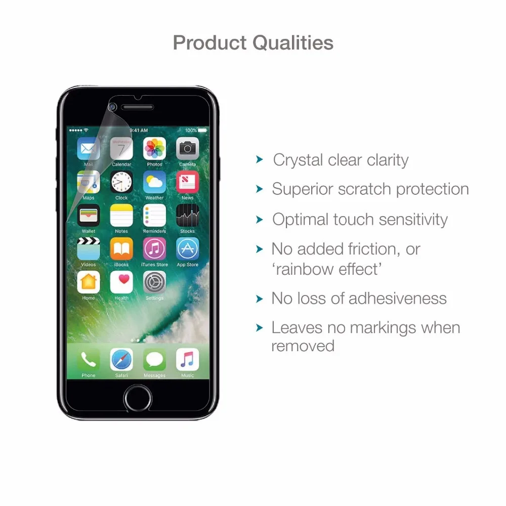 3 шт./лот, Ультра прозрачная пластиковая защитная пленка для iPhone 4, 4S, 5, 5S, SE, 6, 6 S, 7, 8 Plus, X Ten, 10