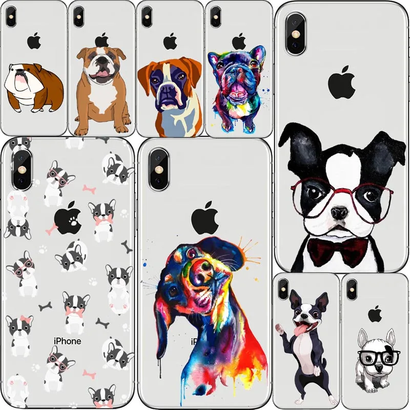Чехлы из силикона для iphone X XR XS MAX 8 7 6 5 4 Boston Terrier Dog Rose|Сумки телефона| |