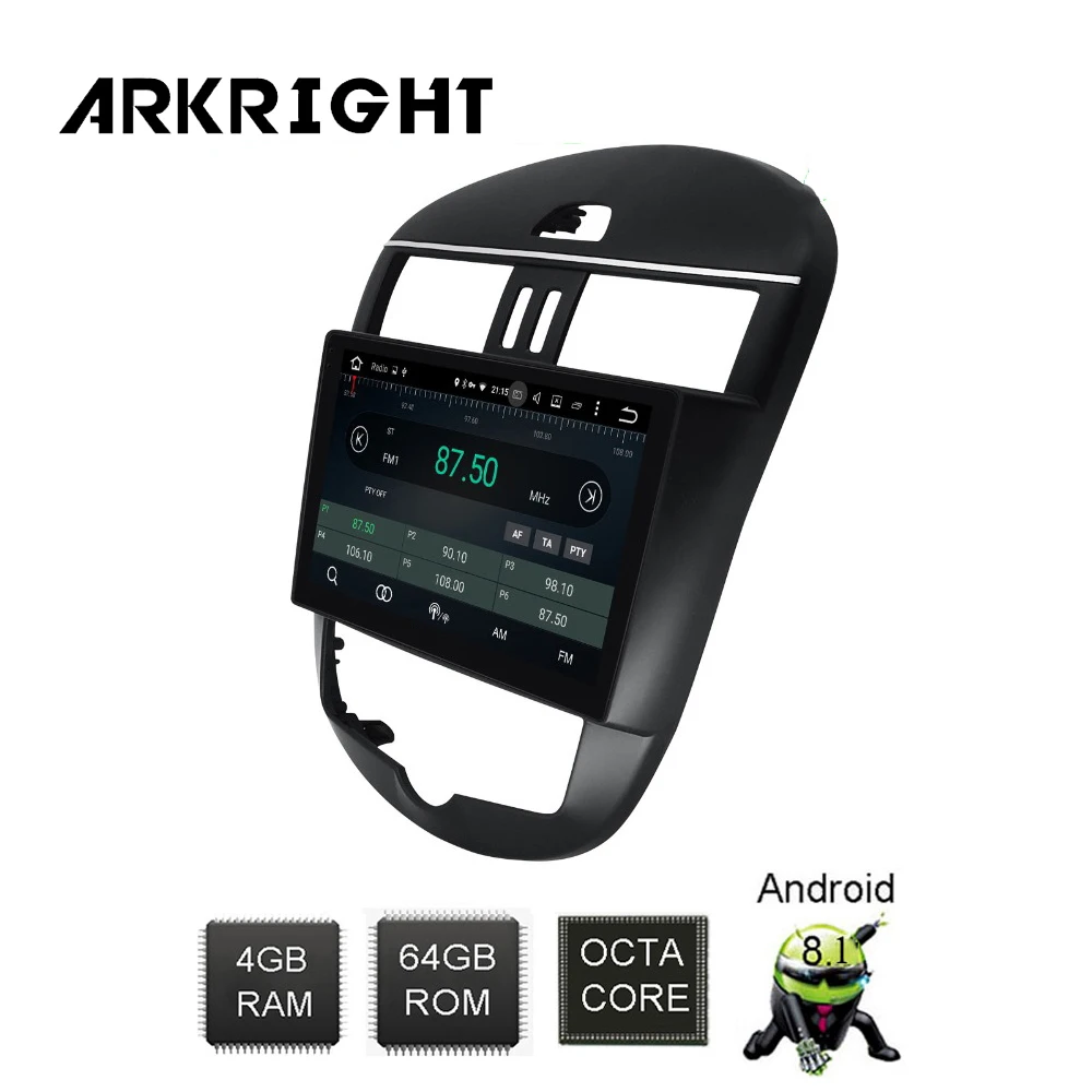 Автомобильный радиоприемник/стереоплеер ARKRIGHT 10 1 дюйма IPS экран 2Din GPS Android 8