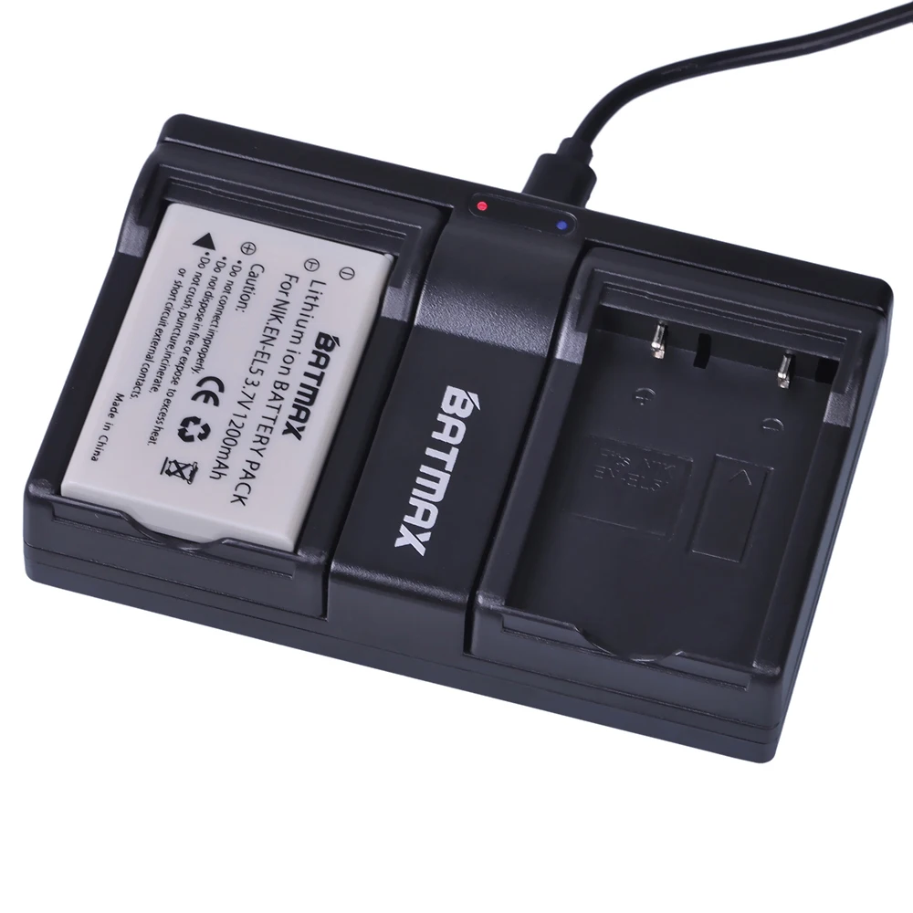 Batmax EN-EL5 ENEL5 4 шт. батарея + два слота USB зарядное устройство для NIKON Coolpix P530 P520 P510 P100