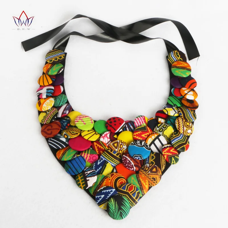 Красочное ожерелье с африканскими пуговицами африканские аксессуары для женщин