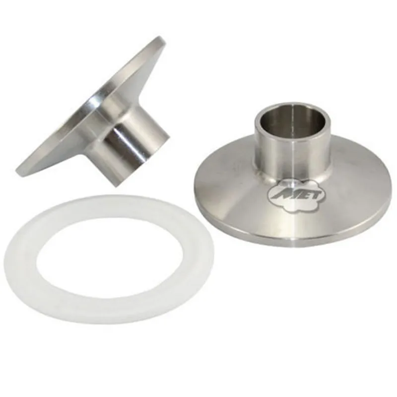 

MEGAIRON 1 Pair 1-1/2" 38mm Weld on Ferrule Sanitary Pipe Fitting Fit 1.5" Clamp Clover SUS SS316 + PTFE Gasket
