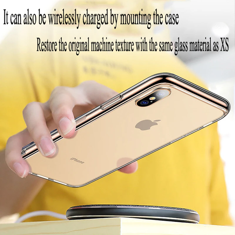 Креативный iPhone XS прозрачный стеклянный чехол Apple XSmax мобильный телефон 6/7/8plus/XR
