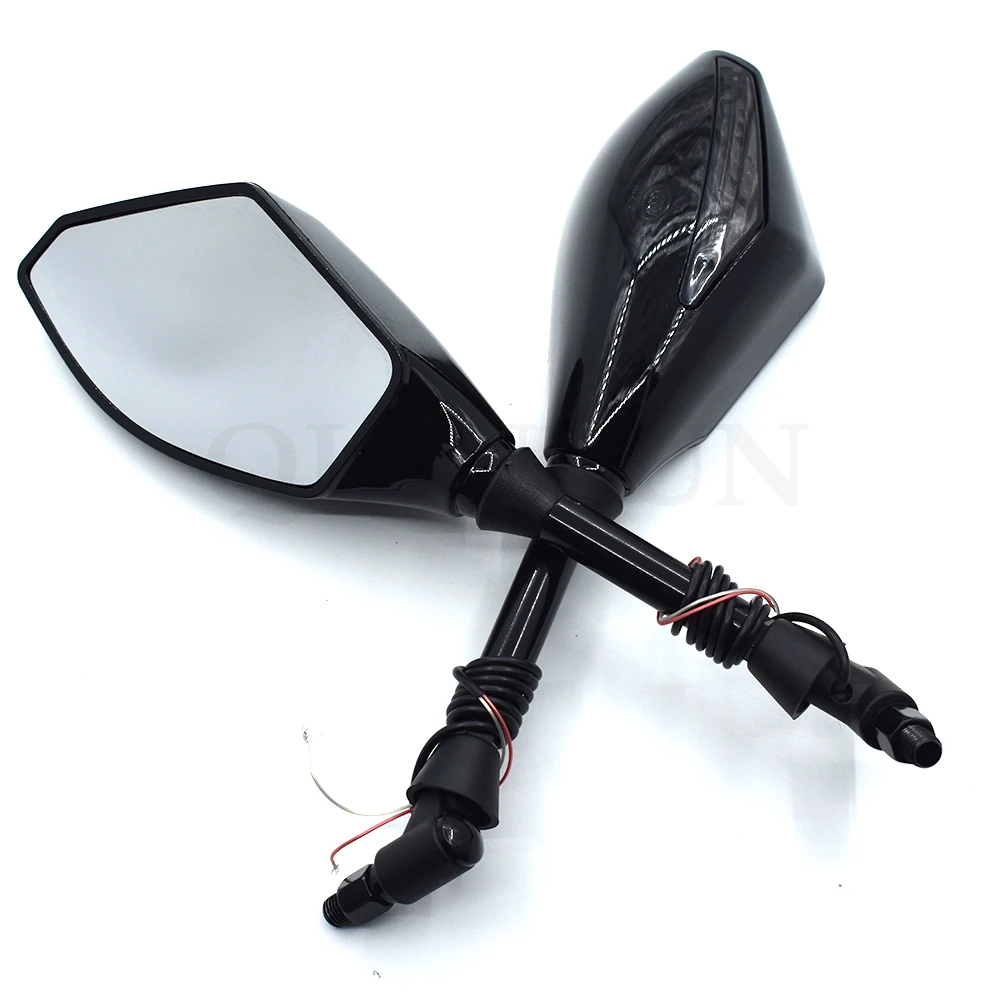 

Motorcycle Rearview Mirrors Black With LED Turn Signal Integrated Mirrors For Aprilia RSV MILLE/R TUONO/R RST1000 FUTURA ETV1000