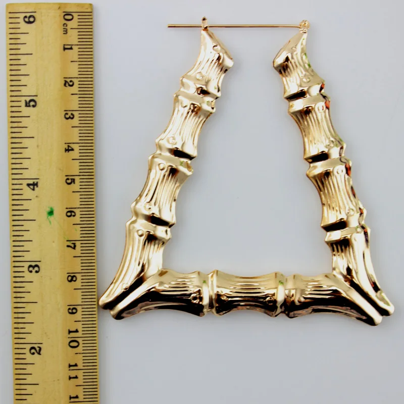 2017 трапециевидные Бамбуковые серьги-кольца блестящие элегантные подарочные