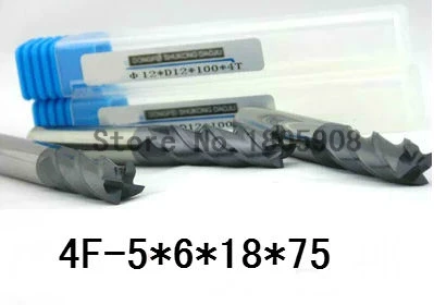 

4F-5*6*18*75, 4 four Flute Long carbide end mills,extended length Carbide Square Flatted End Mill , the lathe tool,cnc,machine