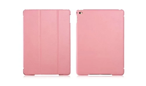 pink Чехол для ipad air 2, роскошный чехол из натуральной кожи для ipad air2, Модный чехол с текстурой личи для ipad air 2, черный, коричневый, розовый - Цвет: pink