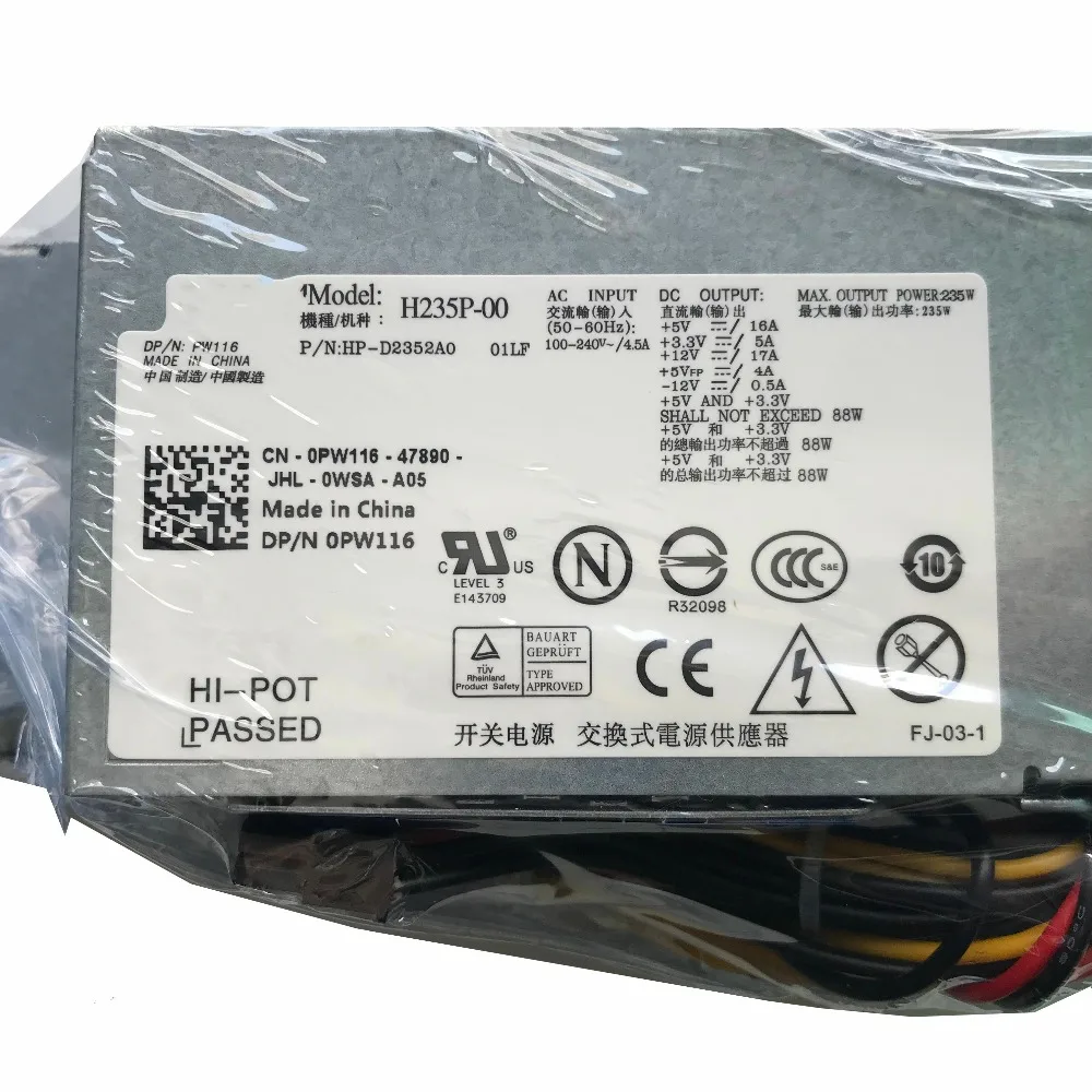 SZWXZY новый оригинальный для DELL OPX 760 780 960 настольный блок питания 235 Вт PW116 0PW116 H235P-00