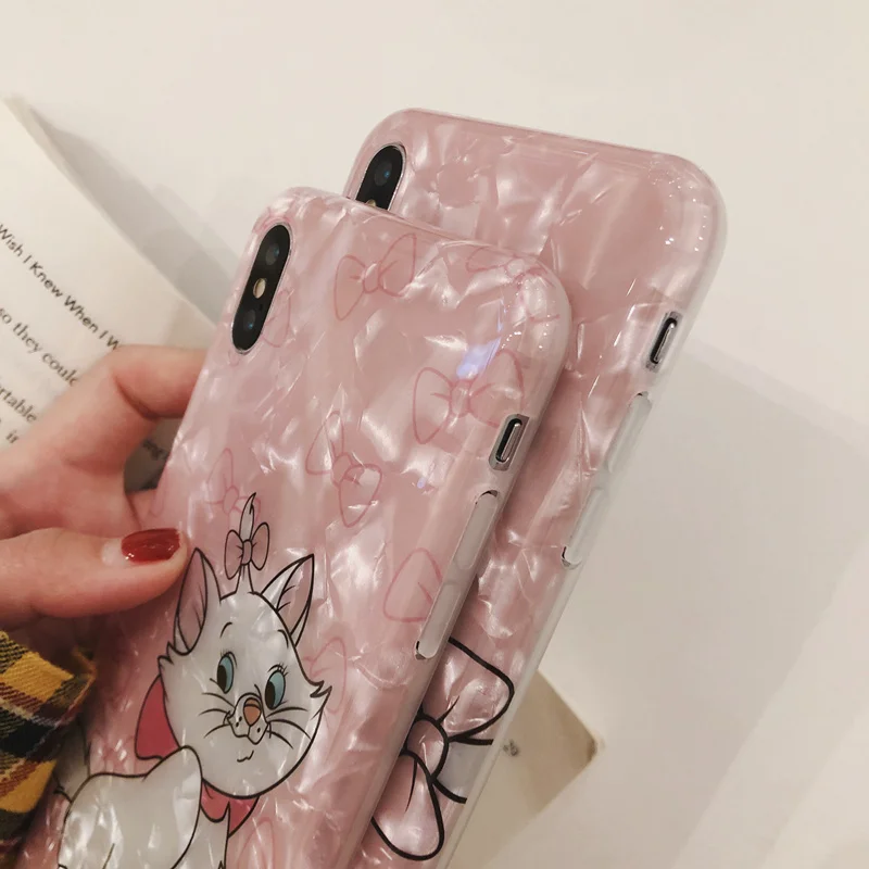Чехол с мультипликационным принтом Marie Cat для iPhone 6 6S 7 8 Plus резиновый чехол из ТПУ XS