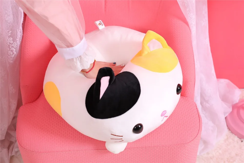 1 шт. 35/45 см Kawaii Лежа кошка плюшевая мягкая подушка милый чучело игрушки кукла прекрасный со звуком, детские игрушки для девочек день рождения, День Святого Валентина подарок