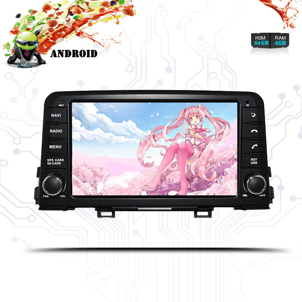 1024*600 RAM 4G + 64 Android 9 0 автомобильный DVD GPS навигация мультимедийный плеер стерео для