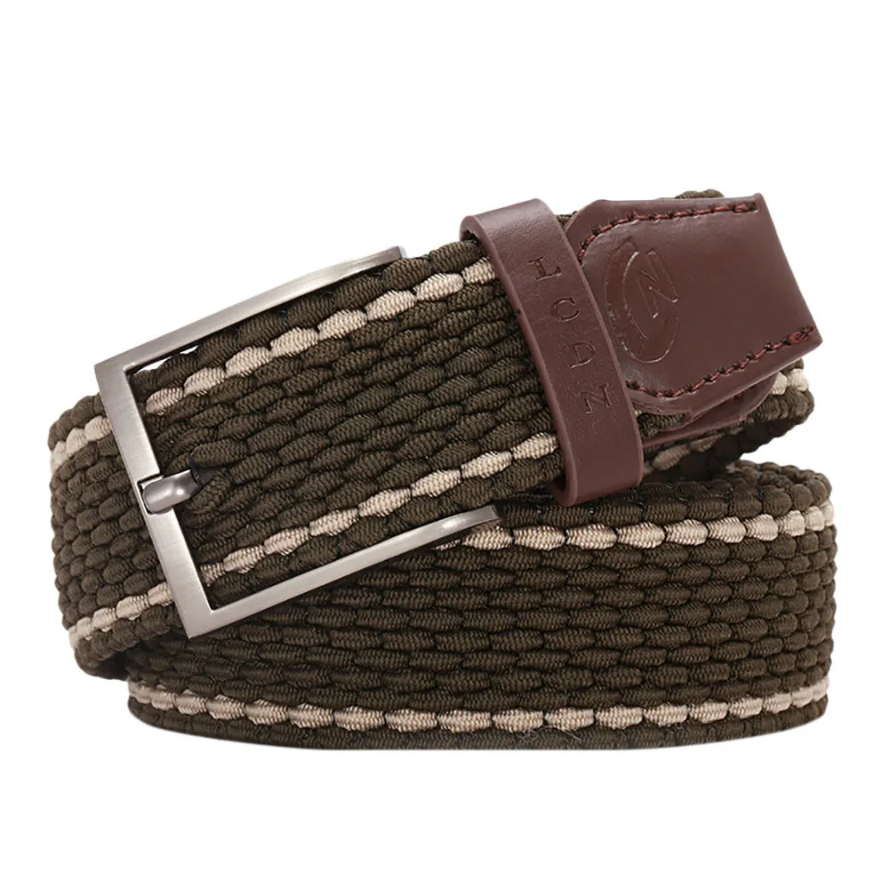 Ремень вязаный брезентовый декоративный пояс узкий из хлопчатобумажной ткани