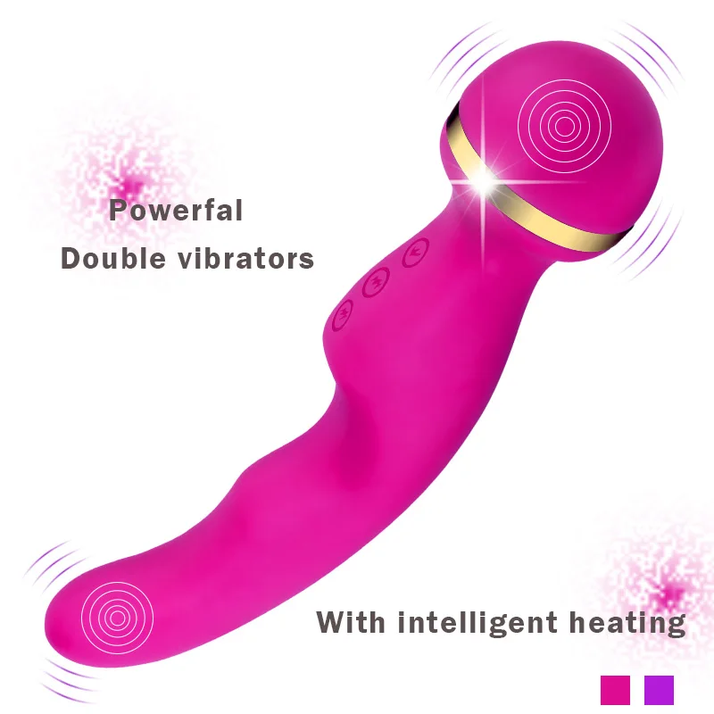Новейший 10-скоростной мощный Интеллектуальный вибратор с нагревом двойная
