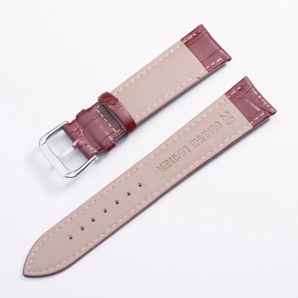 Мужской бамбуковый браслет из телячьей кожи 14 мм 16 18 19 20 22 24 мм|watchband 14mm|watchband 18watchband