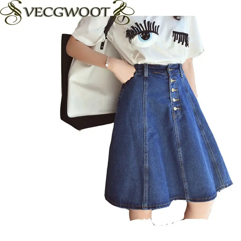 Летняя Новинка 2020 модная юбка пуховик с пуговицами длина до колена свободный