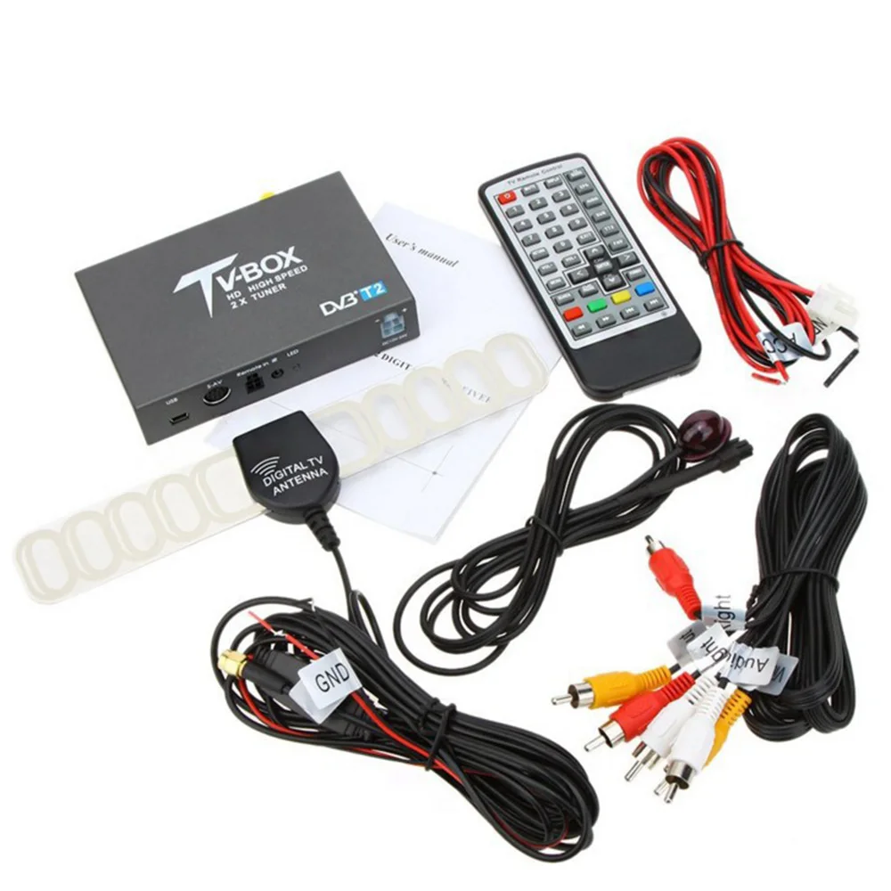 Одиночная антенна DVB T2 автомобильный 2 мобильный чип цифровой тв тюнер HD 1080P ТВ