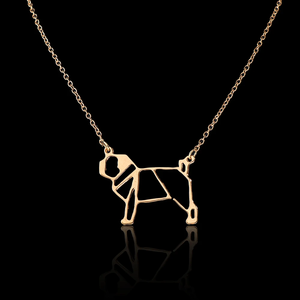 Ожерелье в форме мопса милая собака полый кулон для мужчин и женщин Модный