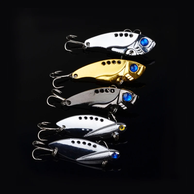 

Proberos Metal Spinner Spoon Fishing Lure Hard Baits Sequins Noise Paillette with Feather Treble Hook Tackle 11g