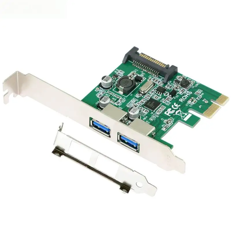 PCI Express Card x1 с 2 портами USB 3 0 Type A суперскоростным и 15-контактным разъемом Sata |