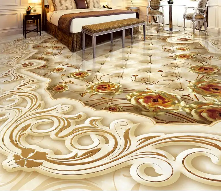 

wall mural customize 3d flooring Rose stone pattern room Bathroom living room wall paper rolls vinyl flooring
