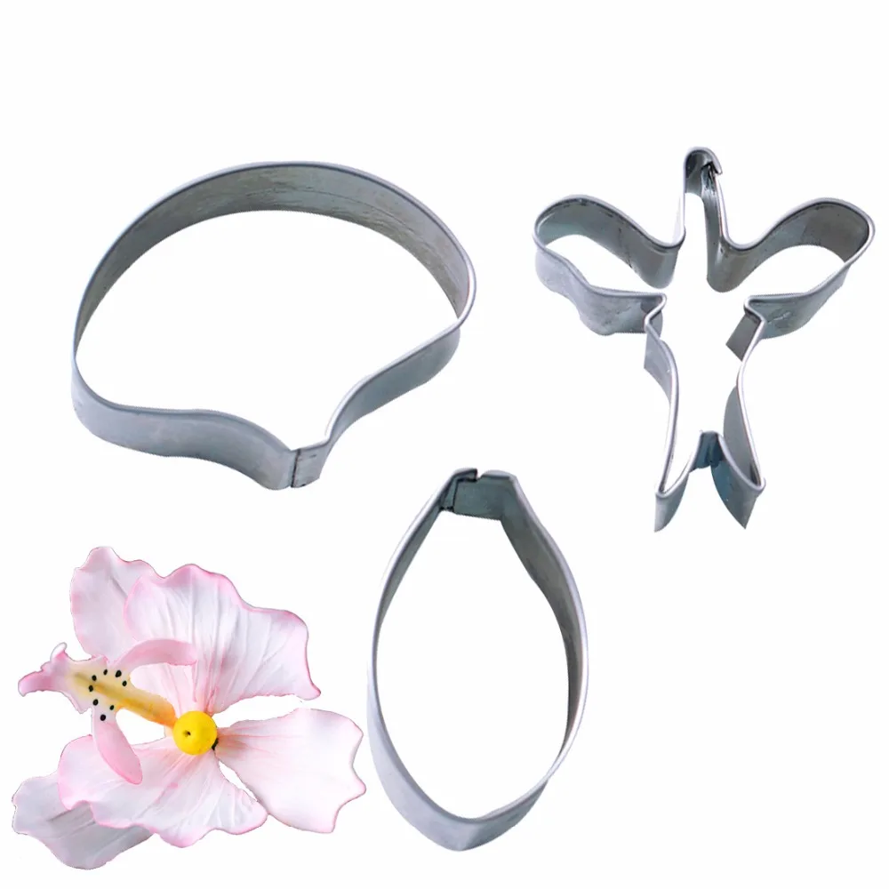 3 шт. Нержавеющая сталь цветок орхидеи fondant (сахарная) печенья cuttter Форма для