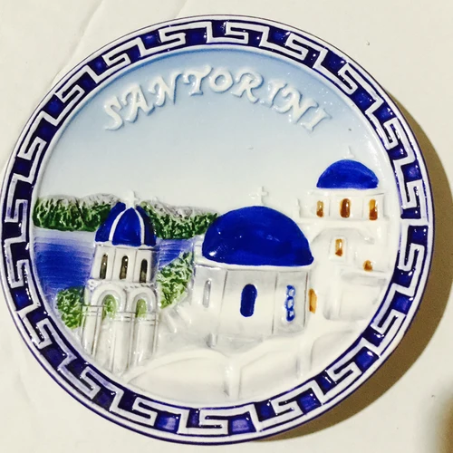 Decorative Dishes Ceramic Decor for Background Wall hand-painted Tourist Souvenir European style tourist souvenir ornament - Цвет: 3
