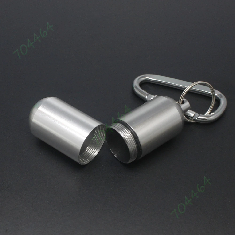 Большого размера алюминиевый Водонепроницаемый крюк брелок медицина таблетки