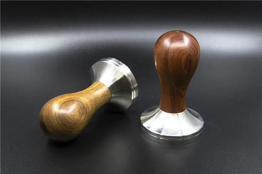 304Stainless Steel Red Sandalwood Handle Tamper 51/53/54/58/58.35mm Coffee Tamper Espresso Powder Coffee Accessories For Barista