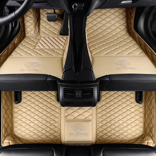 beige Автомобильные коврики с логотипом на заказ для Toyota Camry 40 Corolla RAV4 Verso FJ Land Cruiser LC 200 Prado 150 120 нескользящий ковер - Название цвета: beige