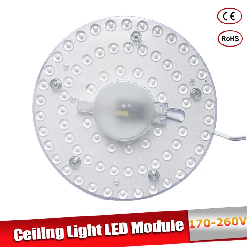 

Led Module Light AC220V 230V 240V 12W 18W 24W 36W Energy Saving Replace Ceiling Lamp Lighting Source Convenient Installation