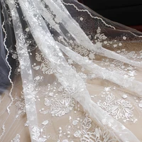 135cm1yard flower embroidery tulle lace fabric for wedding dress black white red lace embroidered branches applique