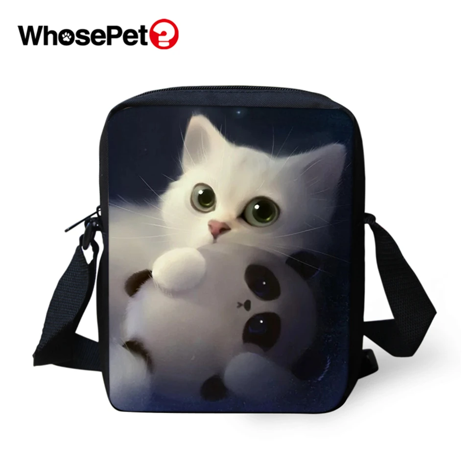 WHOSEPET женские сумки-мессенджеры с мультяшными кошками принты через плечо модные