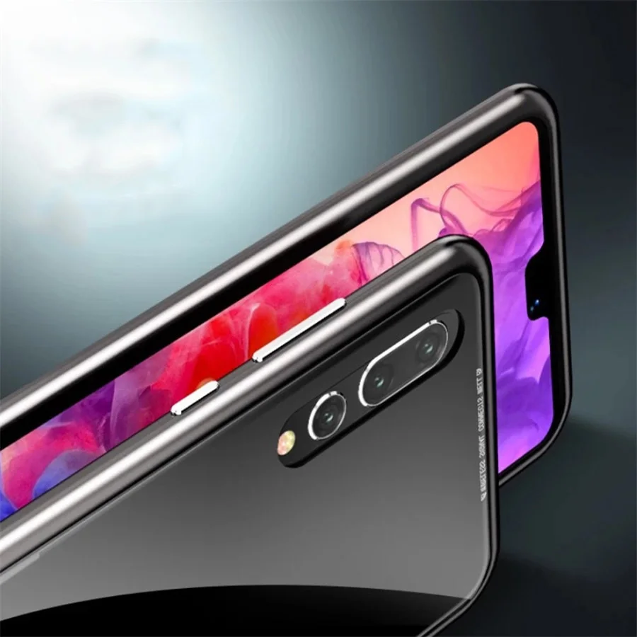 Magnetic Adsorption phone case for huawei P20 P20pro metal frame cover tempered glass pro luxury fundas | Мобильные телефоны и