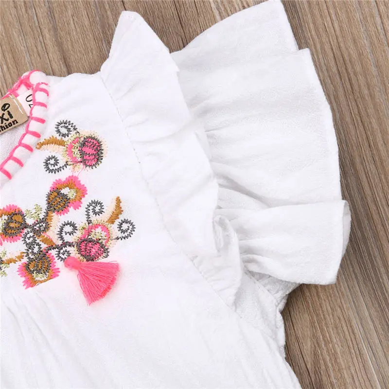 

Baby Girls Romper 2019 Kids Flowers Jumpsuit Newborn Ruffles Fly Sleeve Romper Toddler Girls Outfit Summer Infant Clothes 0-24M