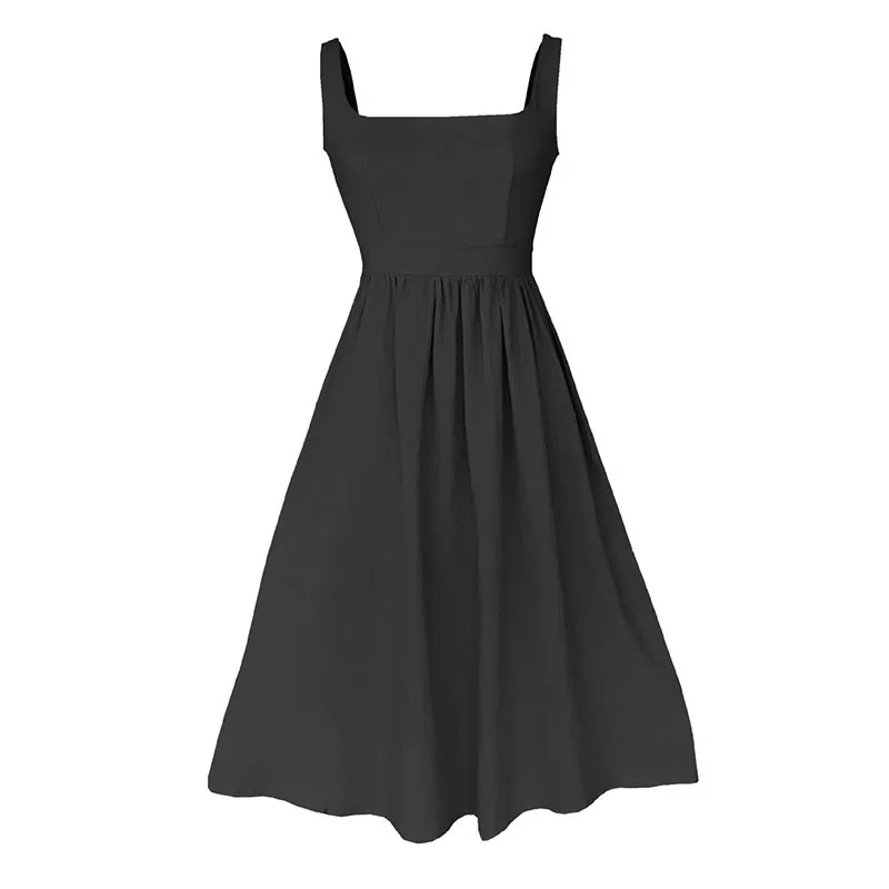 Женское платье без рукавов вечерние одноцветные с квадратным вырезом на тонких