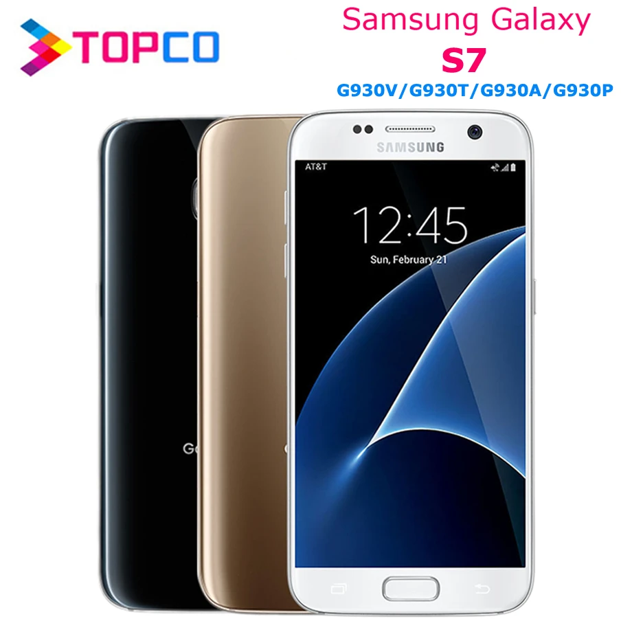 Samsung Galaxy S7 G930T G930V G930A G930P разблокированный 4G LTE GSM Android мобильный телефон четырехъядерный 5," 12 МП 4 Гб ram 32 Гб rom
