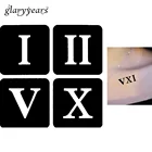 Трафарет для татуировок, 1 шт., хна, рисование пастой на запястье, для женщин и мужчин, для боди-арта, римские цифры, узор, Mehndi, шаблоны для татуировок G107