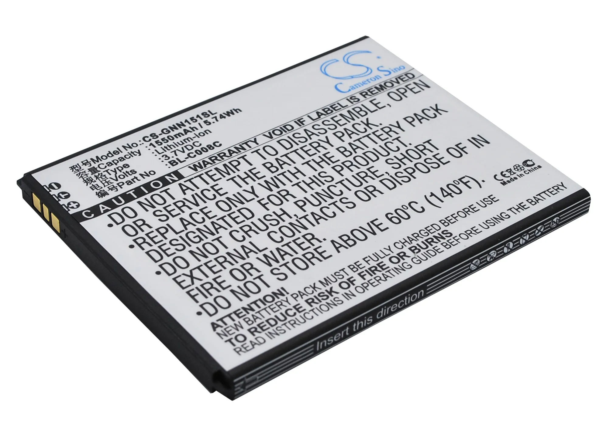 BL C008C батареи Cameron Sino 1550mAh Для GIONEE GN151|cameron sino|battery forcameron sino battery |