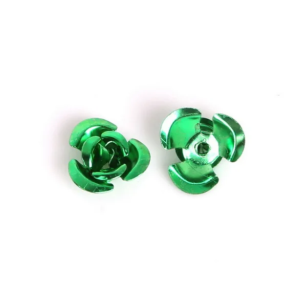 Green 100 шт./лот, 6 мм, 8 мм, 12 мм, 3D Мини Алюминиевые бусинки с розами для украшения свадеб, рукоделия, драгоценности для скрапбукинга - Цвет: Green