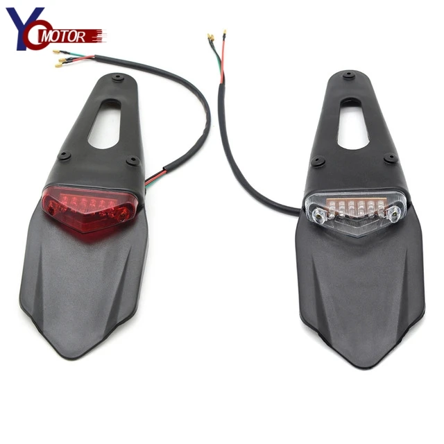 

Motorcycle Trial Bike LED Brake Stop Rear Tail Light Mountain Bicycle Refit Back Fender Mudguard Lamp for honda CRF250R CRF450R