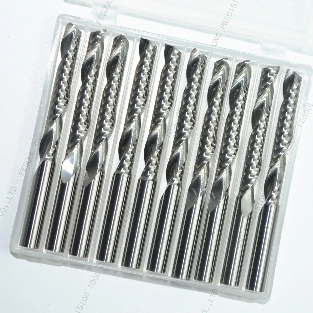 10PCS-6mm* 42 мм, твердый карбид cnc Концевая фреза, Концевая фреза для деревообработки, 1 Флейта Спираль Фрезы, фрезы по дереву, ПВХ фреза