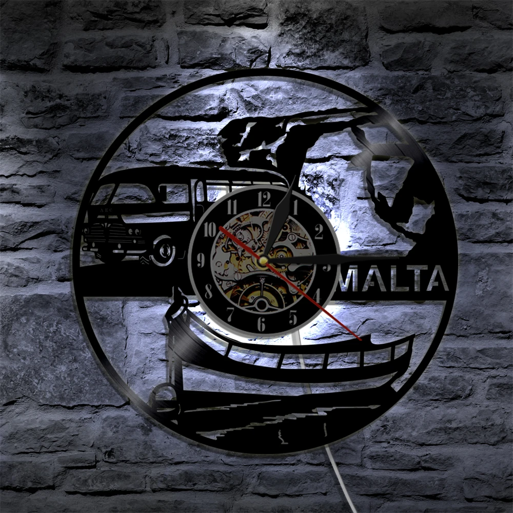  MALTA LED Vinyl Clock Lighting Color Change Wall Light Remote Controller Modern Backlight Cool Living Room Interior | Освещение