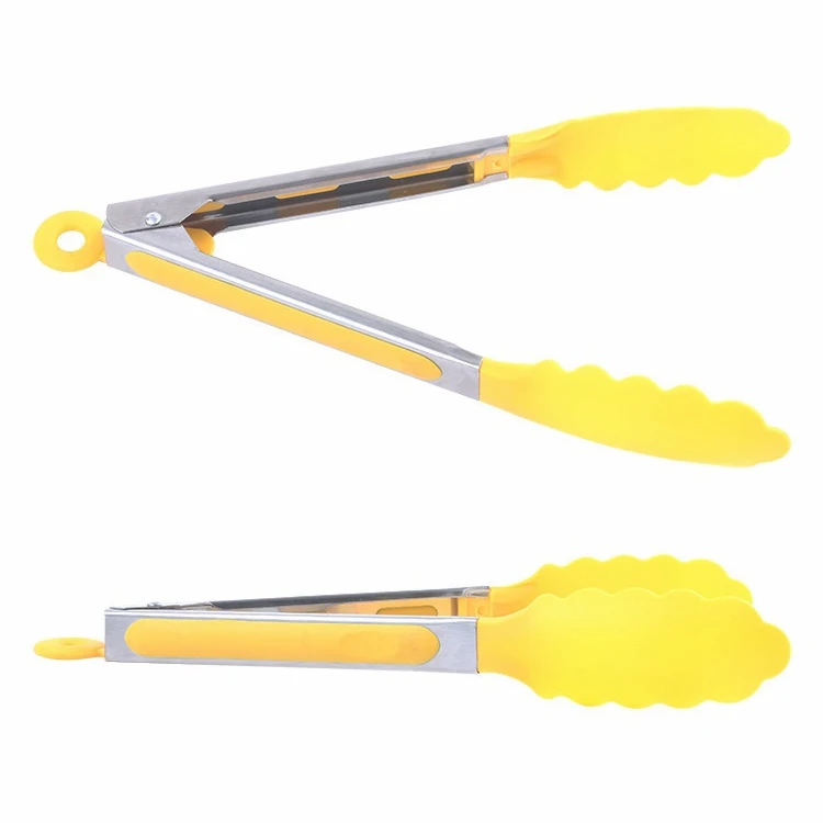 1 шт. Пластик Кухня щипцы для барбекю Нержавеющая сталь зажим сервировки