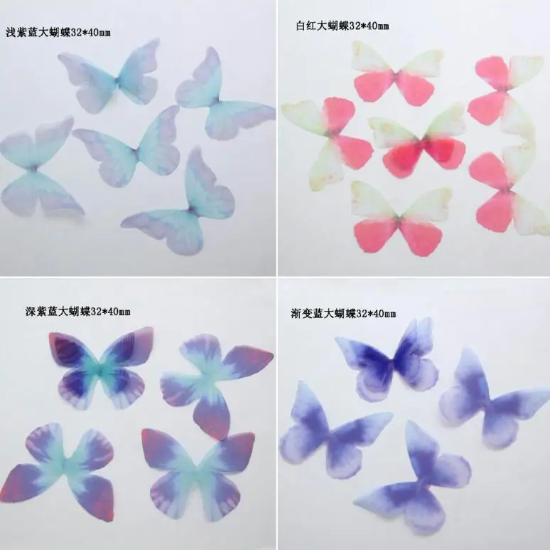 XCDIY 100pcs Transparent Gauze Yarn Butterfly cloth butterfly Charm Pendant DIY Earring accessories Jewelry Finding | Украшения и