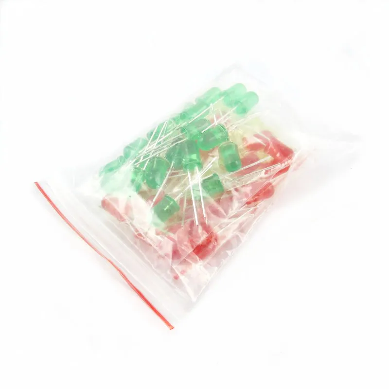 5 мм Светодиодная лампа светоизлучающая диод упаковка образца красный зеленый