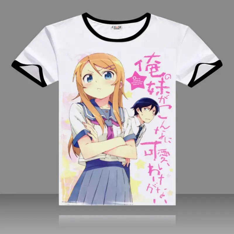 Ore no imouto konna ni kawaii wake ga nai Косака кирино футболки черные топы с короткими рукавами и