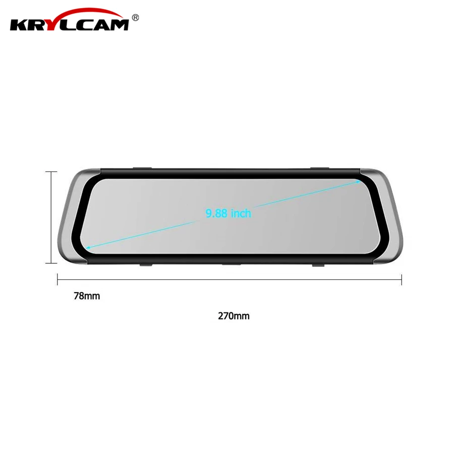 Krylcam E08 Автомобильный видеорегистратор 10IN 1080P Full HD сенсорный экран Bluetooth WiFi 4G Android