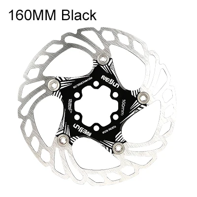 160mm black MEIJUN горный велосипед MTB дисковый тормоз ротор 6/7 дюймов 160 мм 180 мм 5 отверстий плавающий дисковый тормоз ротор с винтами T25 - Цвет: 160mm black