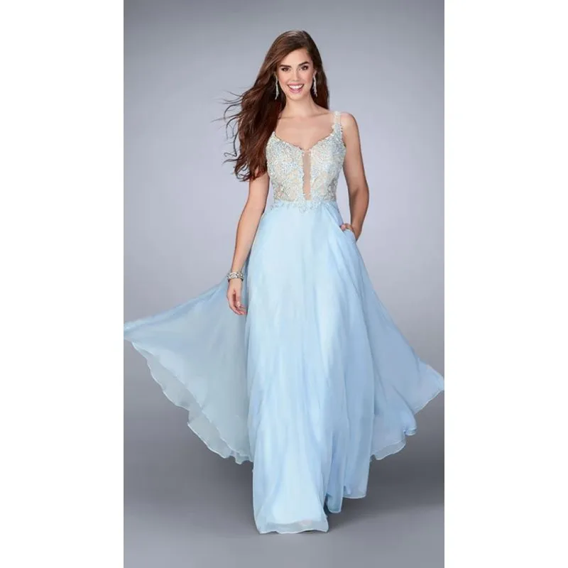 2017 Вечернее Платье На Заказ Вечерние Платья Длинные V Шеи Аппликация Элегантный